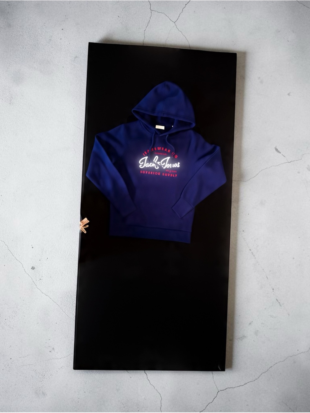 Jack & Jones Kids Royal Blue Hooded Sweatshirt with Script Logo
